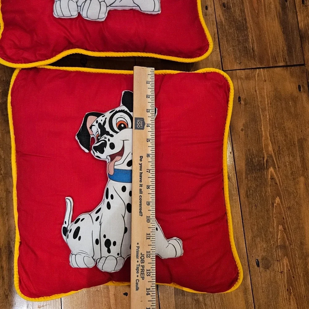 Vintage 101 Dalmatians 3D Throw Pillow Set Pair Red Accent Pillows